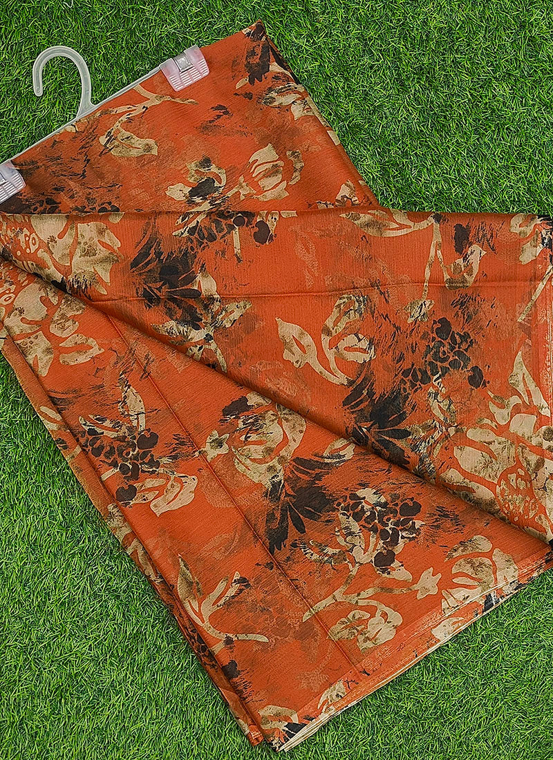 Latest Garden Vareli Super Nara Chiffon Saree without Blouse
