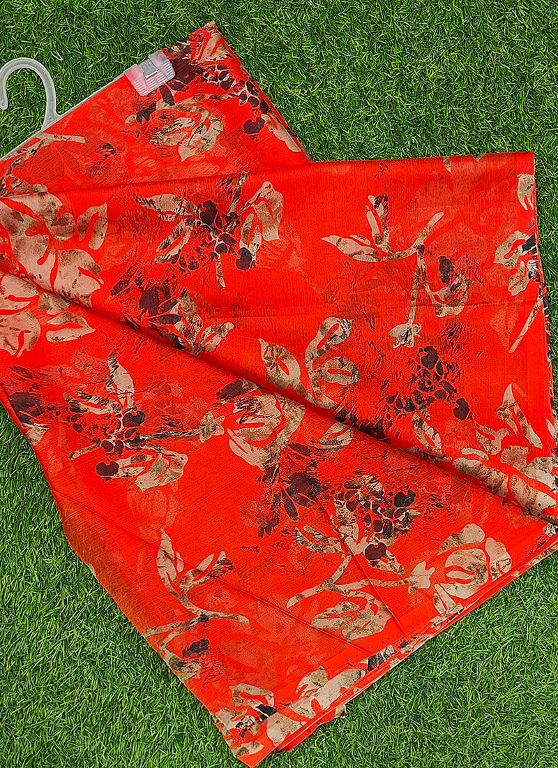 Latest Garden Vareli Super Nara Chiffon Saree without Blouse