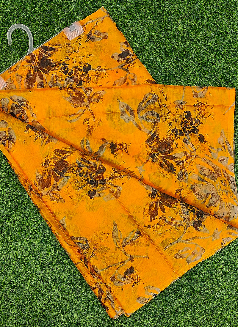 Latest Garden Vareli Super Nara Chiffon Saree without Blouse