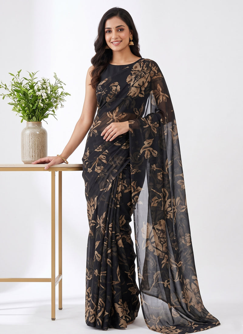 Latest Garden Vareli Super Nara Chiffon Saree without Blouse