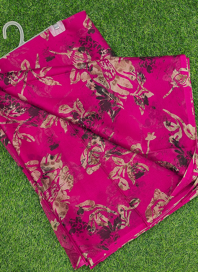 Latest Garden Vareli Super Nara Chiffon Saree without Blouse
