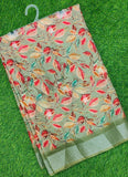 Beautiful Linen Digital Print Saree with Blouse