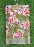 Beautiful Linen Digital Print Saree with Blouse