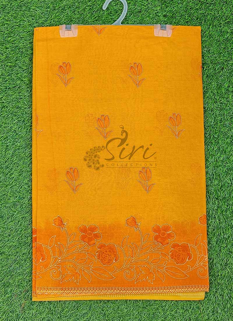 Latest Elegant Printed Pure Cotton Saree