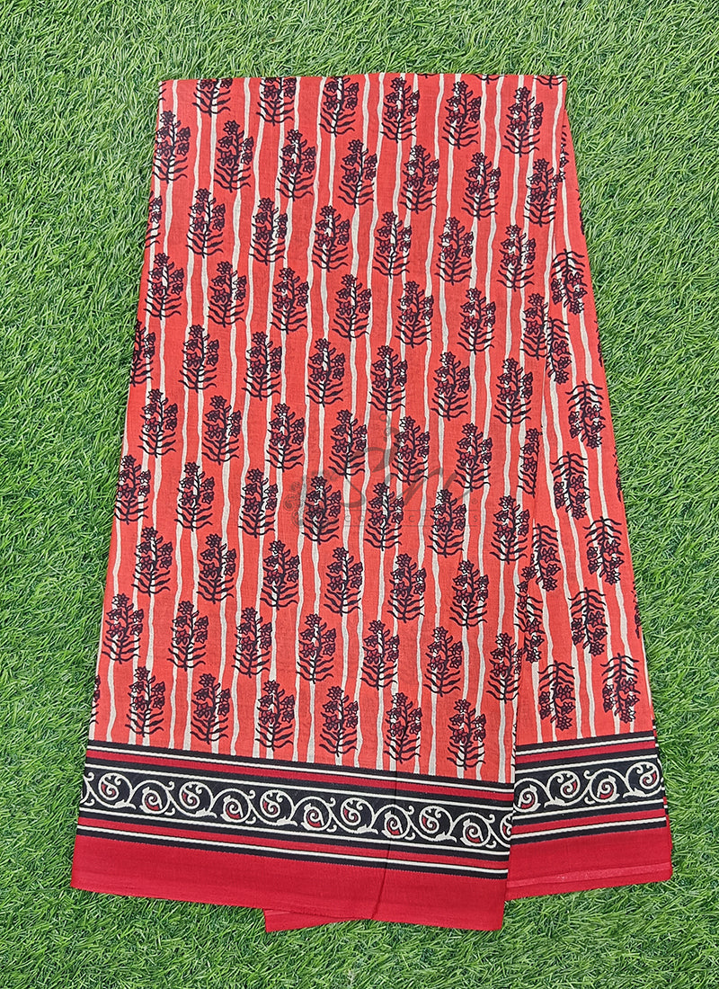 Beautiful Bhagru Print Pure Cotton Saree
