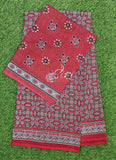 Ajrakh Print Pure Cotton Saree