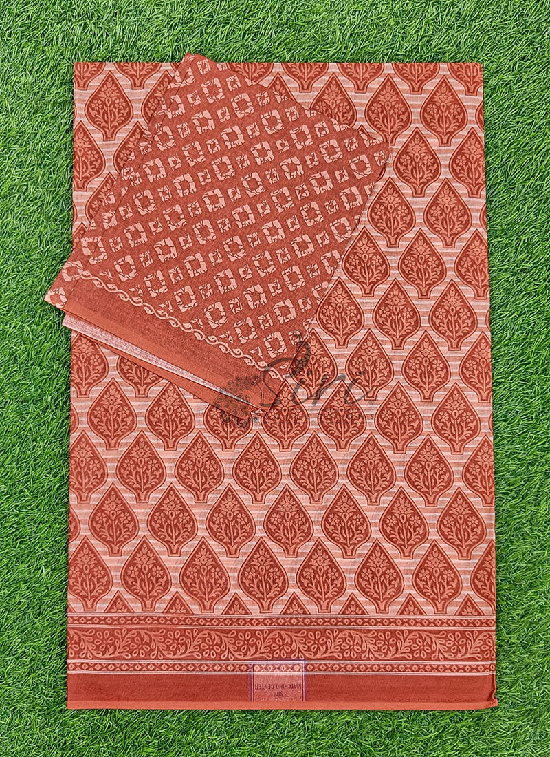 Simple Printed Pure Cotton Saree