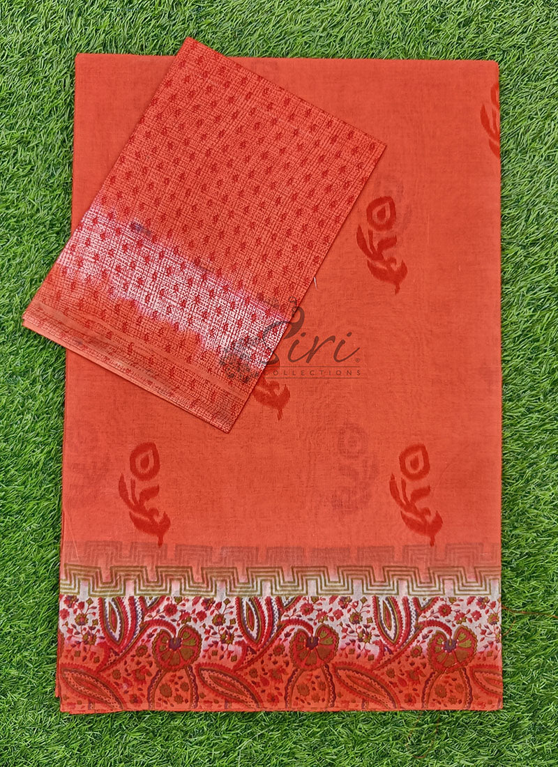 Latest Printed Pure Cotton Saree