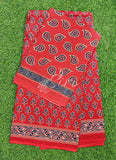 Bhagru Print Pure Soft Jaipur Cotton Saree