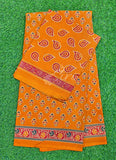 Bhagru Print Pure Soft Jaipur Cotton Saree