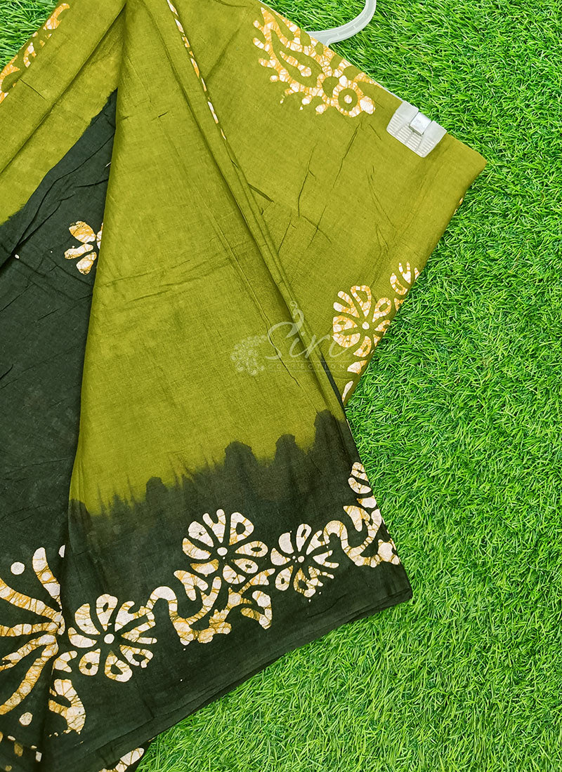 Pure Soft Cotton Saree in Batik