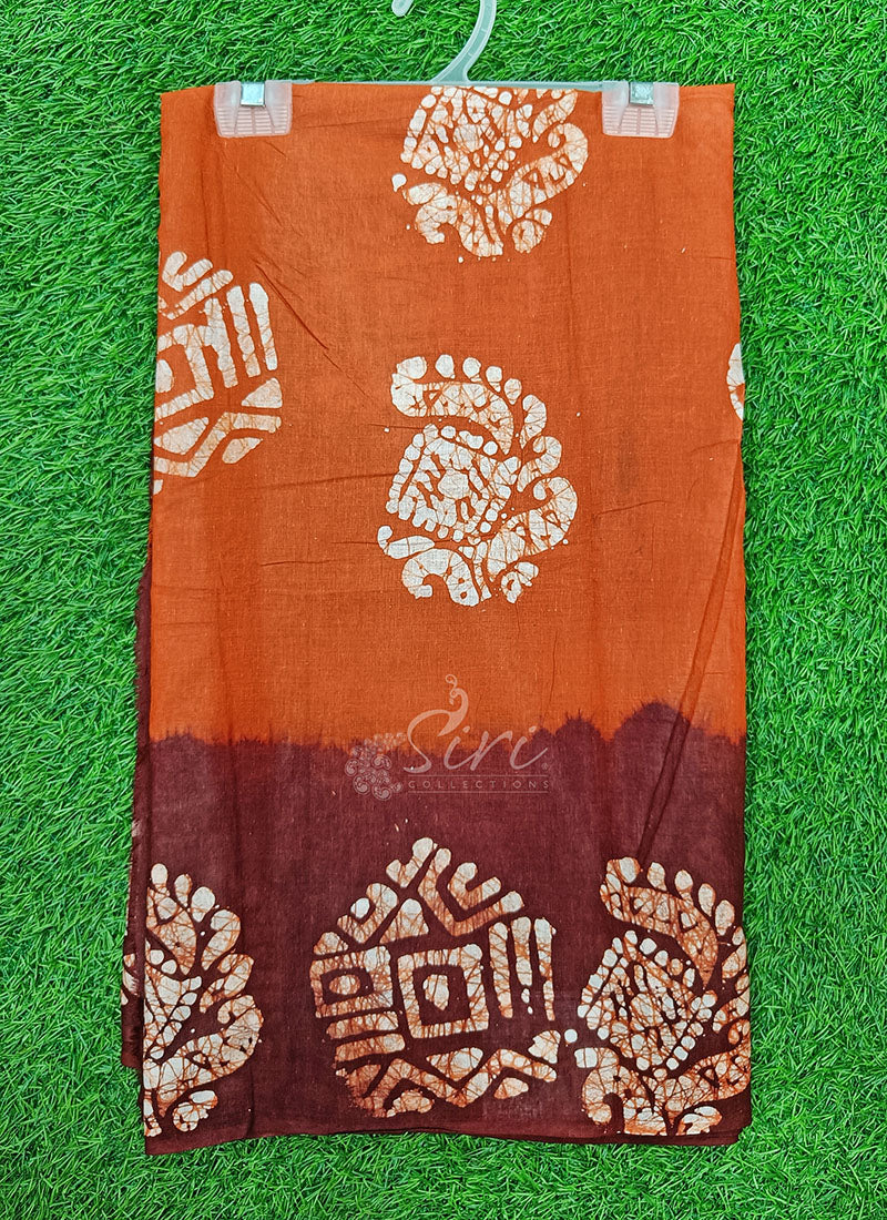 Pure Soft Cotton Saree in Batik