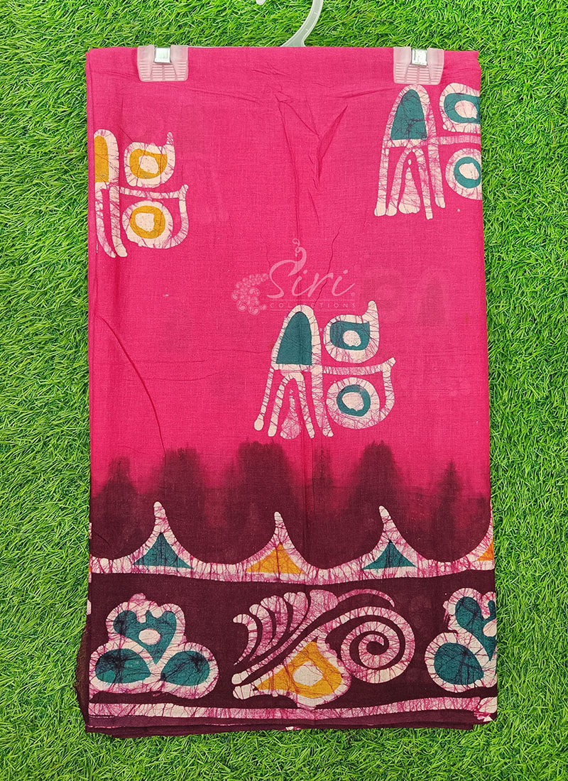 Pure Soft Cotton Saree in Batik