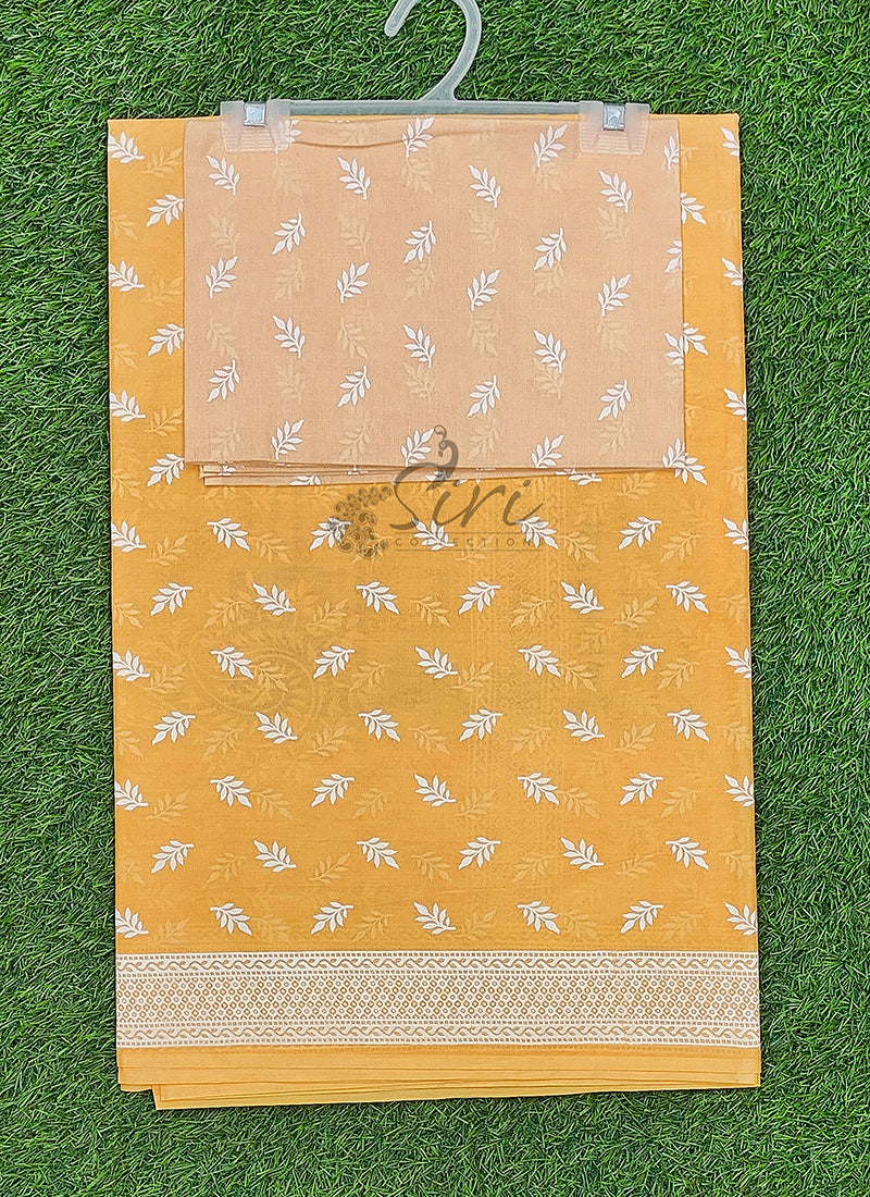 Pure Printed Soft Cotton Saree