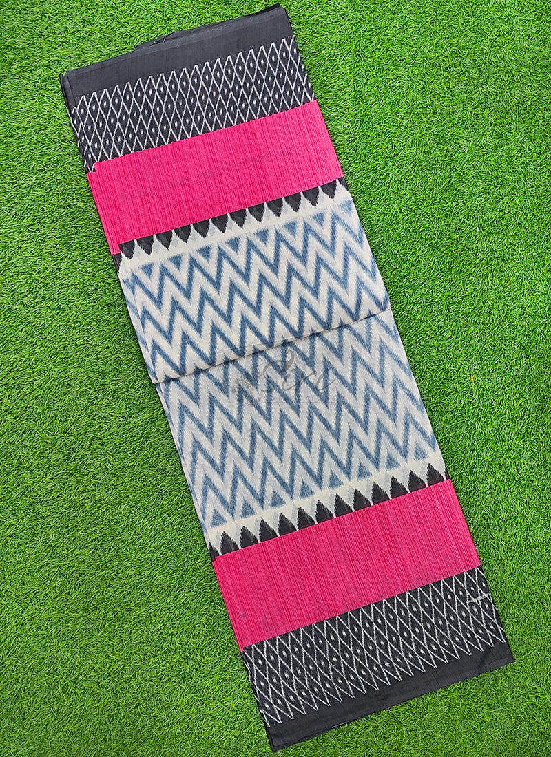 Pure Soft Cotton Saree in Ikat Print