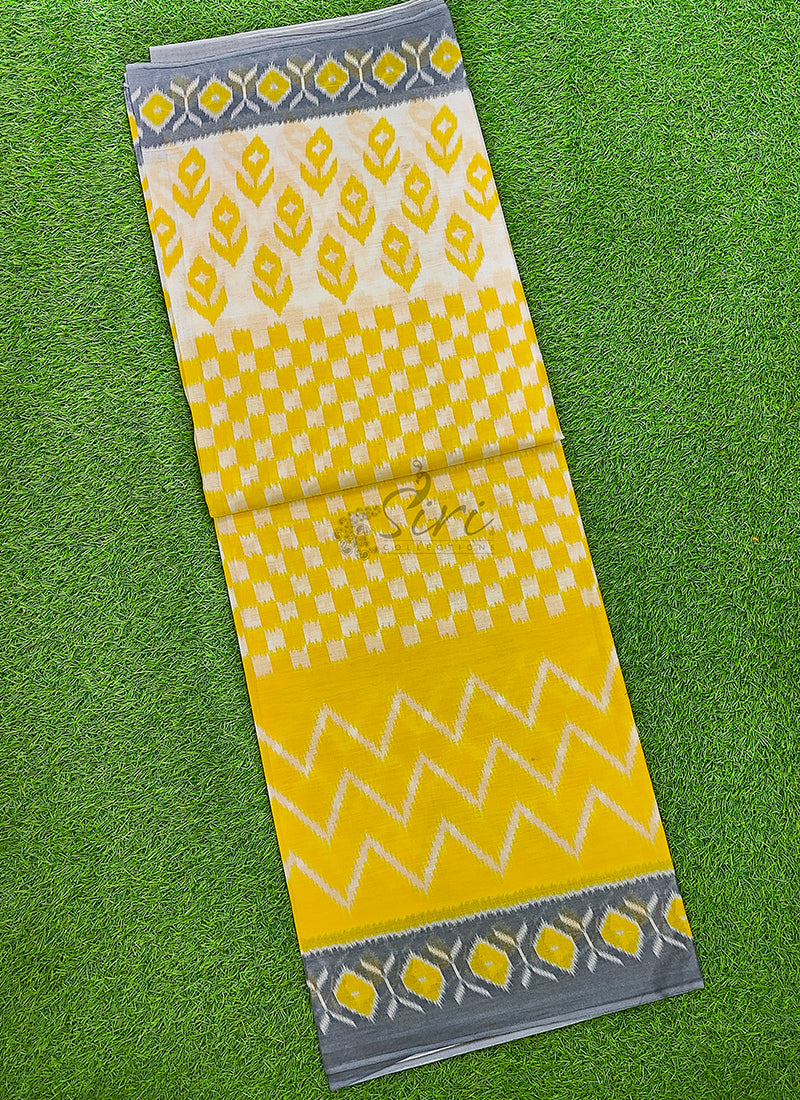 Pure Soft Cotton Saree in Ikat Print