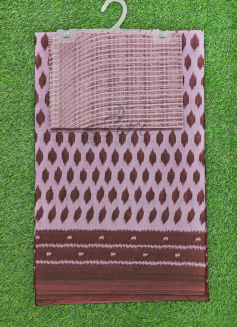 Pure Soft Cotton Saree in Ikat Print