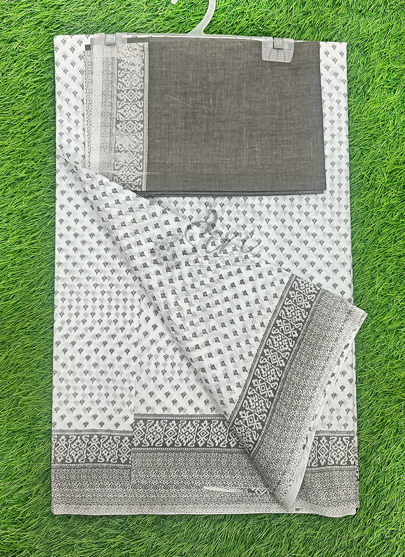 Latest Printed Pure Cotton Saree