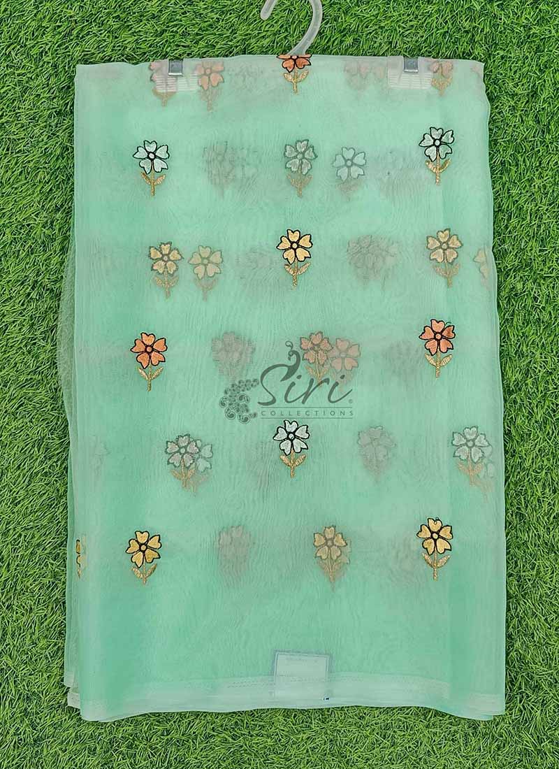 Designer Organza Saree in Cute Flower Design