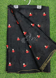 Lovely Jute Georgette Saree in Embroidery Tassel Butis