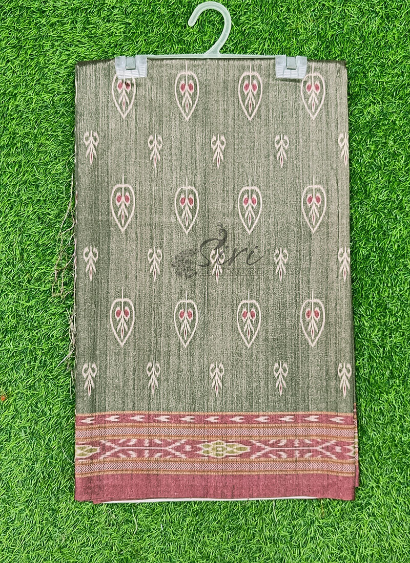 Beautiful Digital Print Semi Tussar Saree