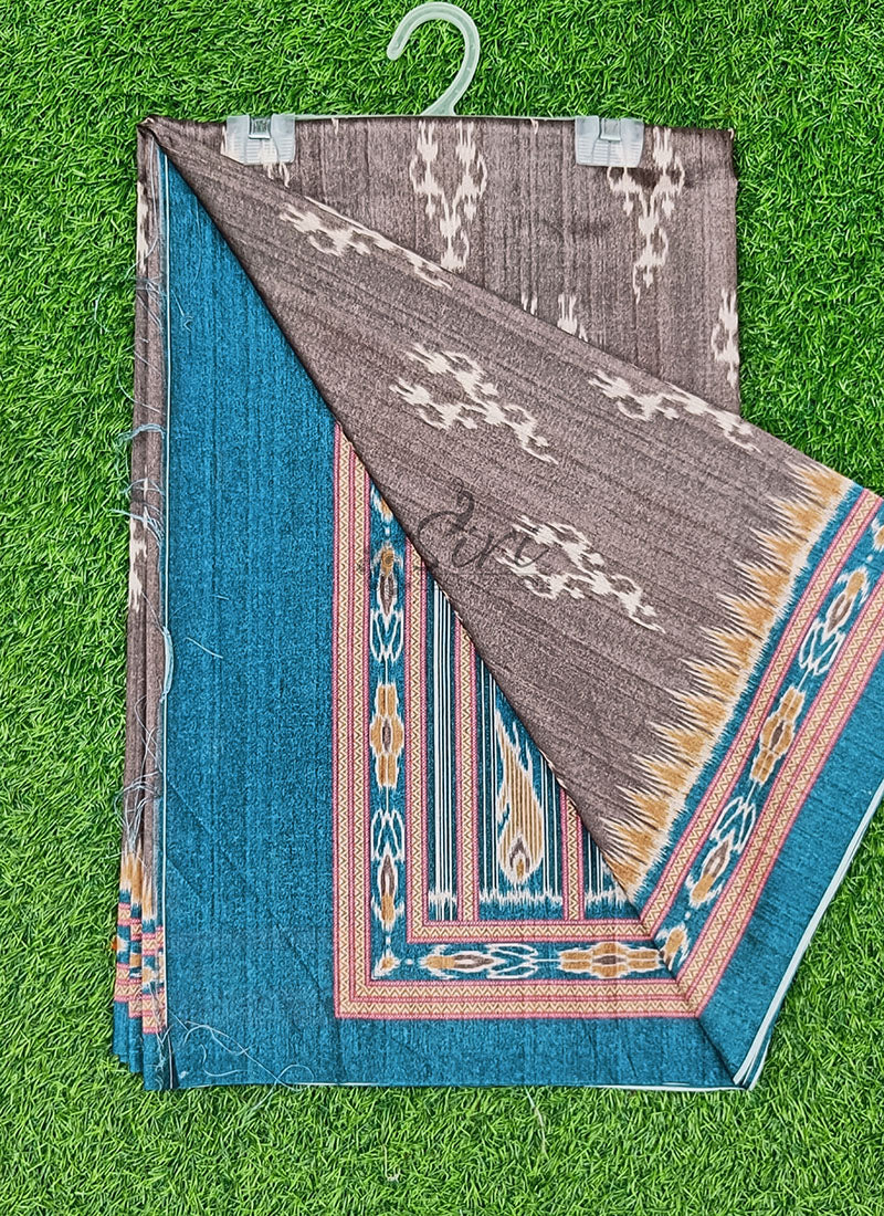 Beautiful Digital Print Semi Tussar Saree