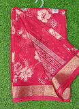 Lovely Printed Georgette Saree in Self Design