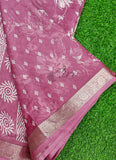 Lovely Printed Georgette Saree in Self Design