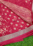 Lovely Printed Georgette Saree in Self Design