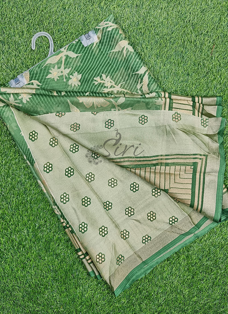 Beautiful Printed Brasso Saree in Foil Print