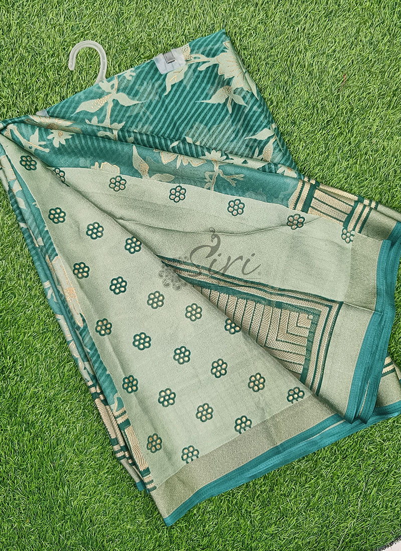 Beautiful Printed Brasso Saree in Foil Print