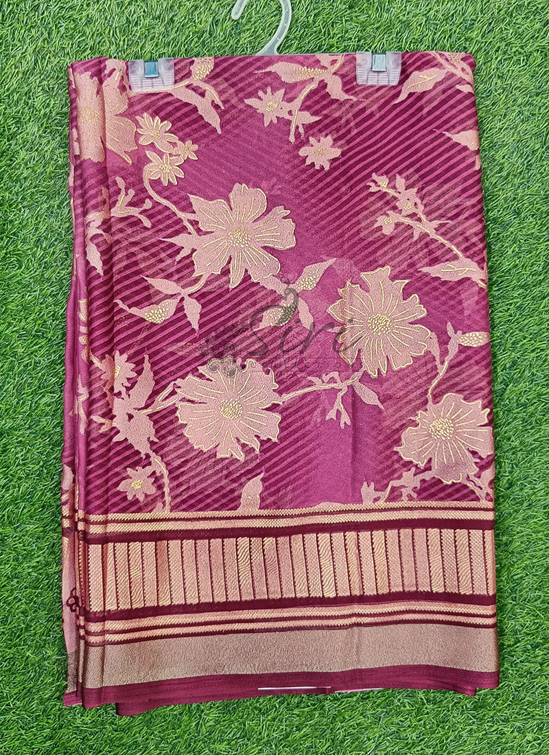 Beautiful Printed Brasso Saree in Foil Print
