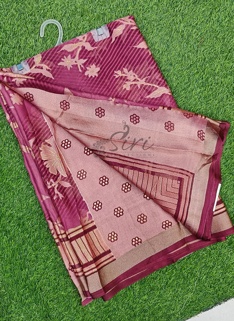 Beautiful Printed Brasso Saree in Foil Print