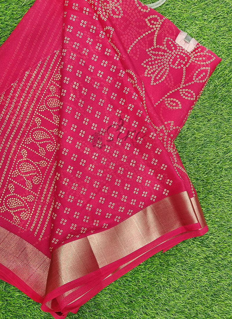 Lovely Printed Moss Georgette Saree