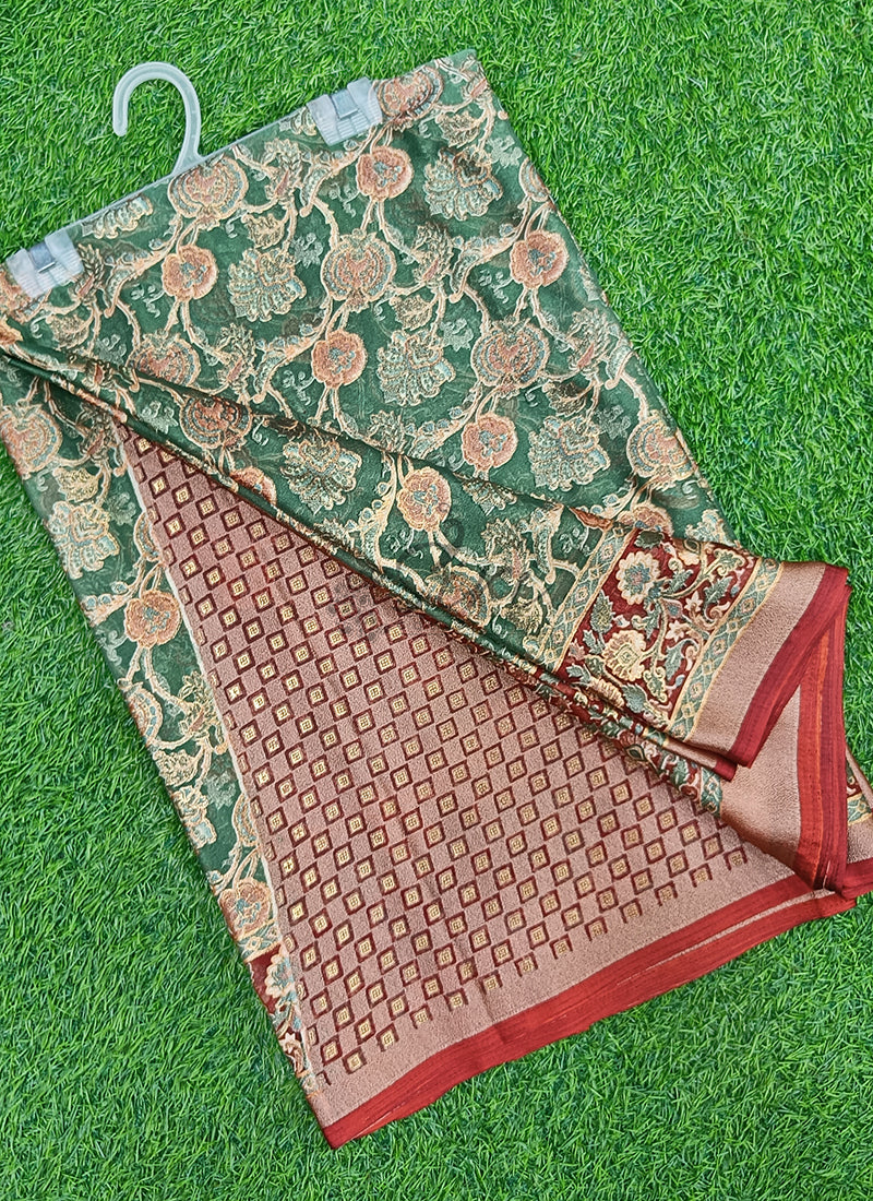 Beautiful Printed Brasso Saree in Foil Print