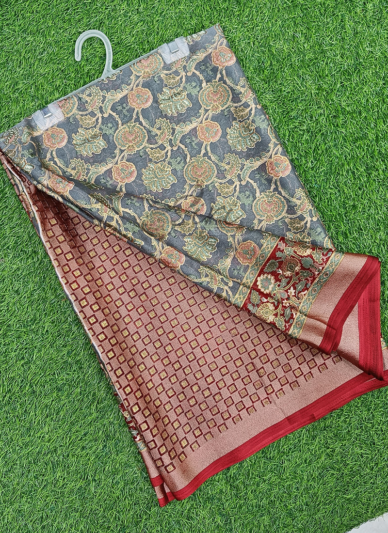 Beautiful Printed Brasso Saree in Foil Print
