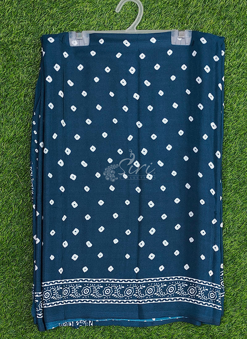 Latest Beautiful Printed Crepe Saree with Blouse