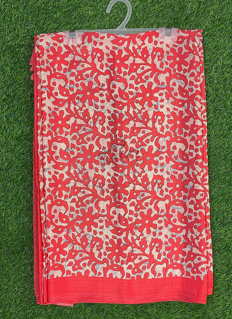 Latest Beautiful Printed Crepe silk Saree with Blouse