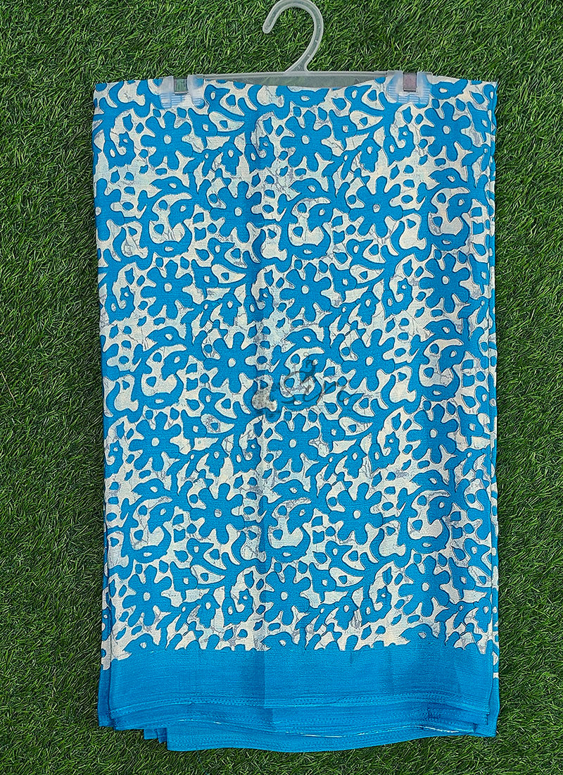 Latest Beautiful Printed Crepe silk Saree with Blouse