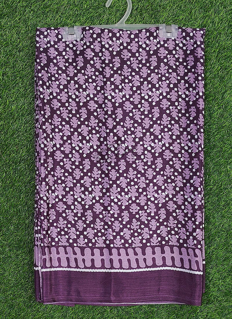 Latest Beautiful Printed Crepe silk Saree with Blouse