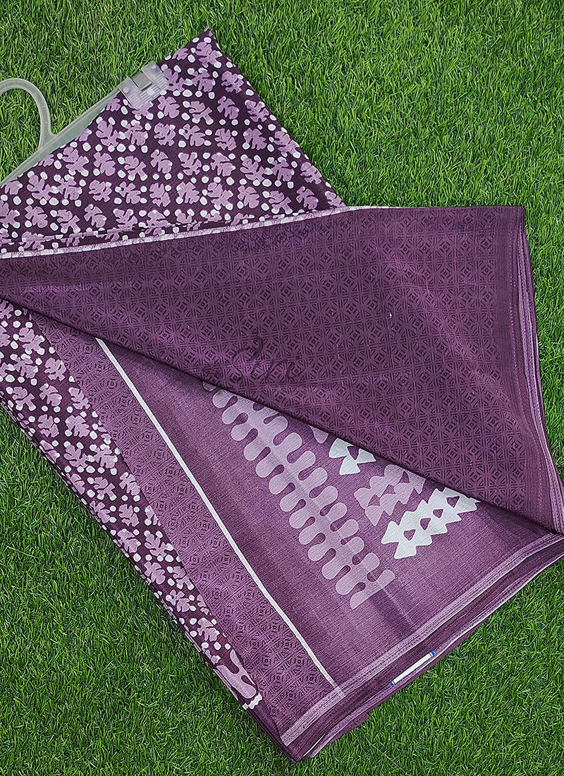 Latest Beautiful Printed Crepe silk Saree with Blouse