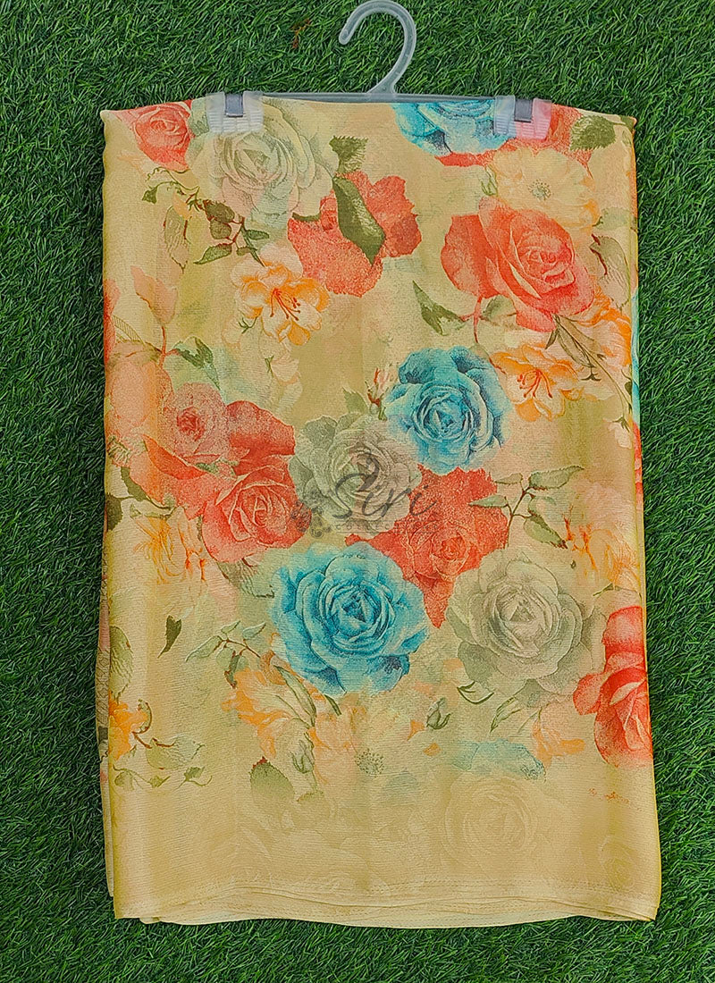 Beautiful Printed Chiffon Saree with Blouse