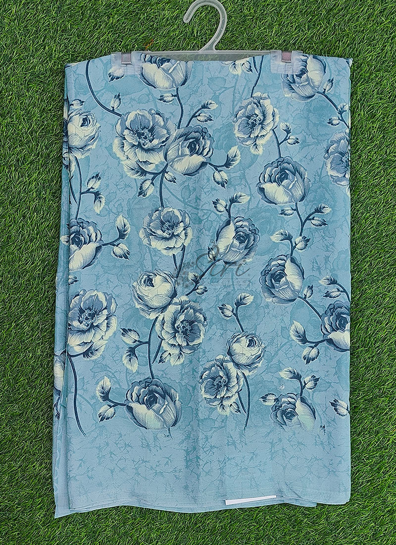 Latest Beautiful Printed Crepe silk Saree with Blouse