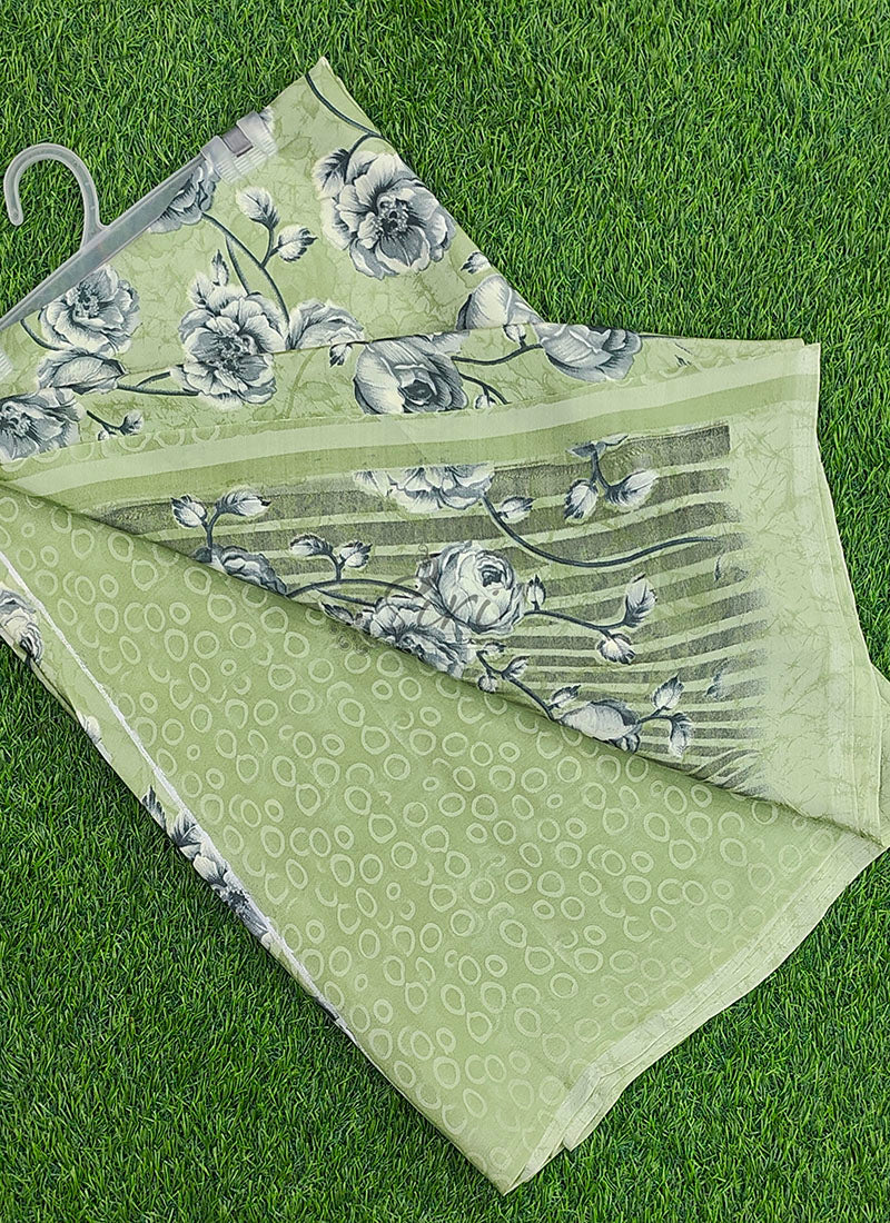 Latest Beautiful Printed Crepe silk Saree with Blouse