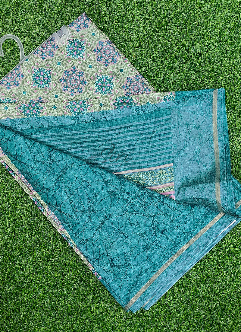 Beautiful Printed Semi Silk Saree with Blouse