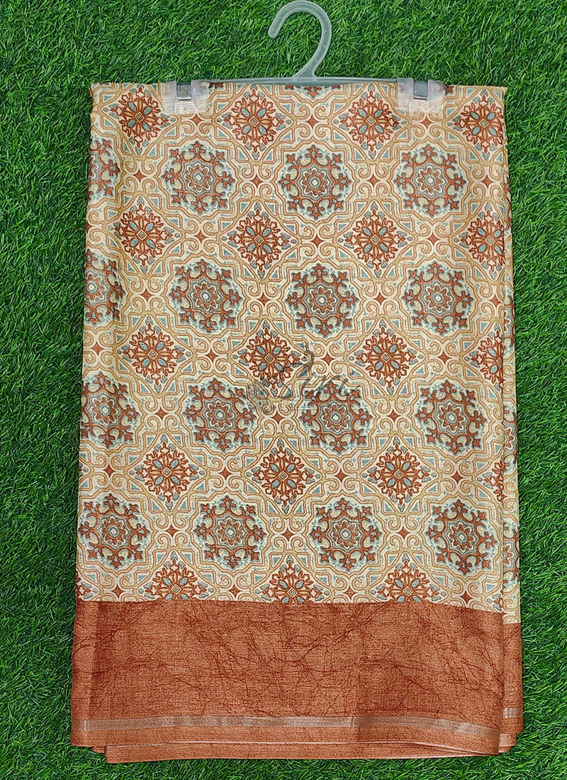 Beautiful Printed Semi Silk Saree with Blouse