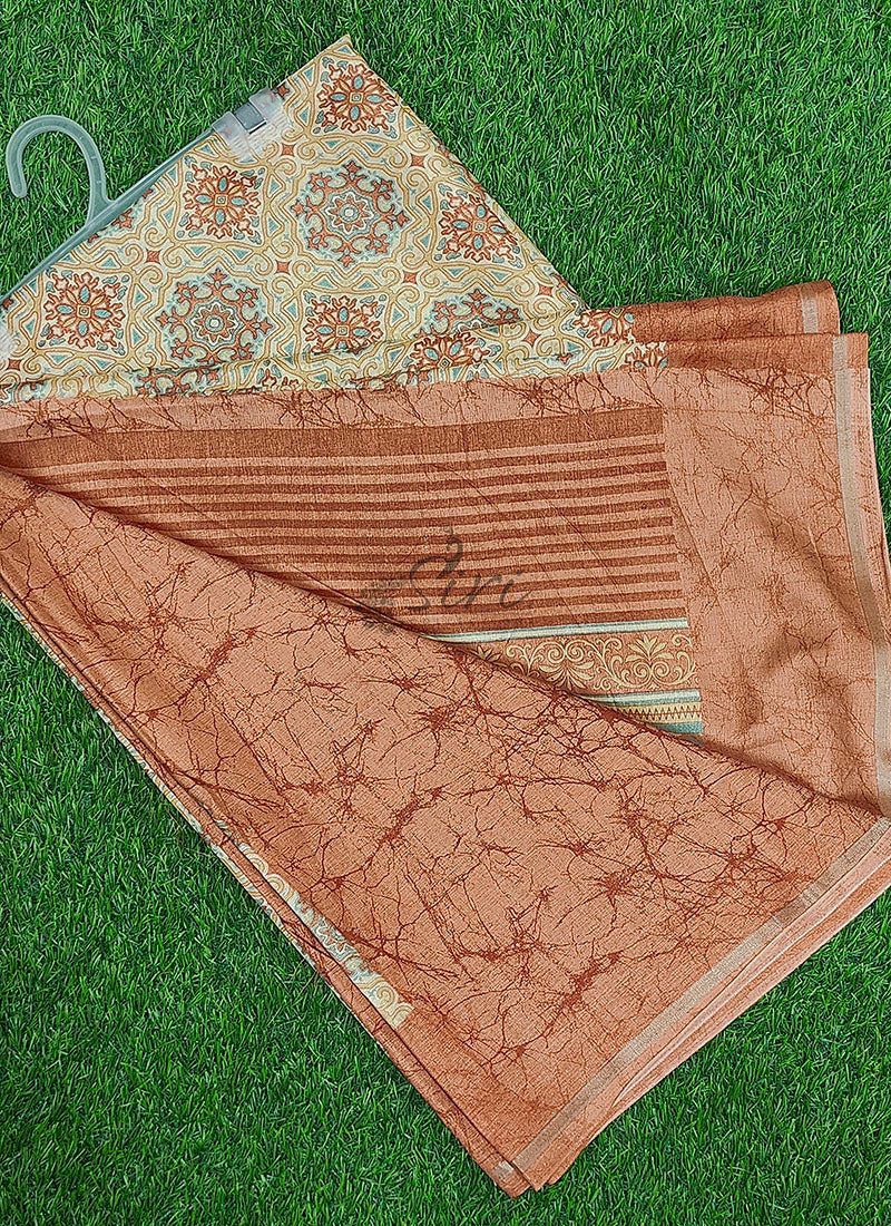 Beautiful Printed Semi Silk Saree with Blouse
