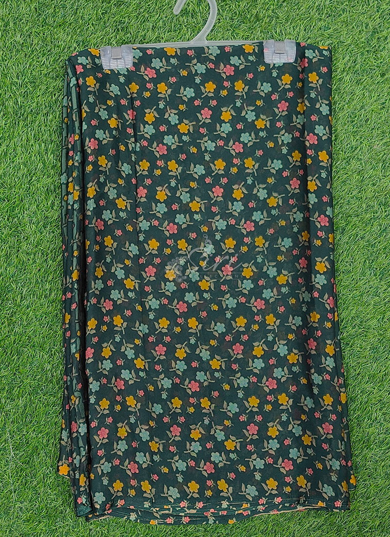 Beautiful Printed Floral Metal Georgette Saree