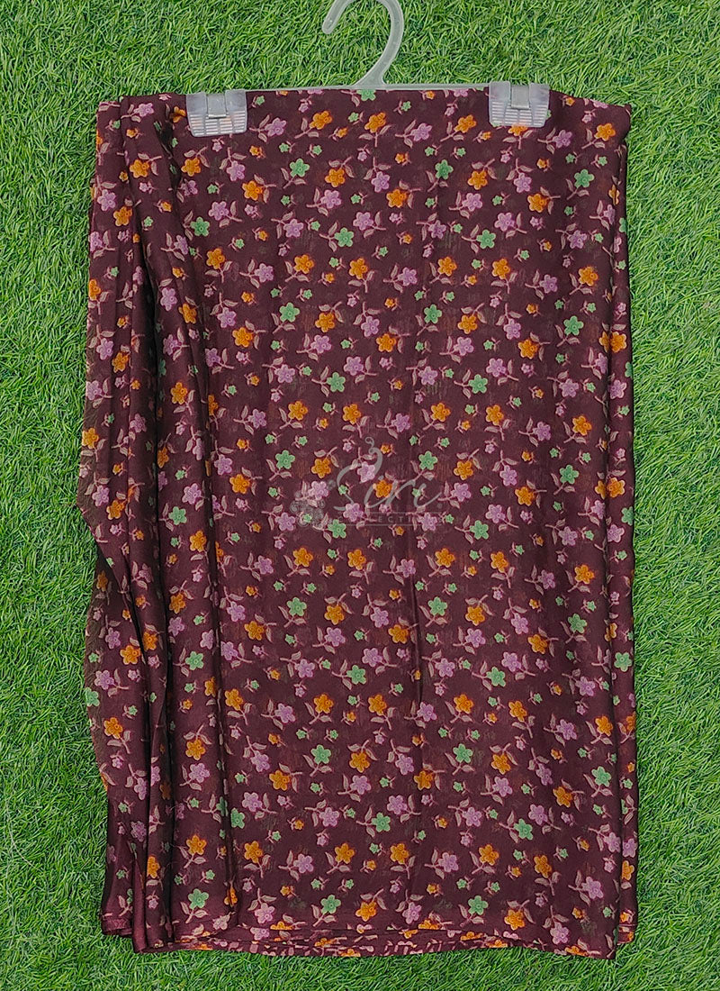 Beautiful Printed Floral Metal Georgette Saree
