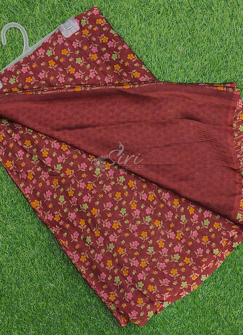 Beautiful Printed Floral Metal Georgette Saree